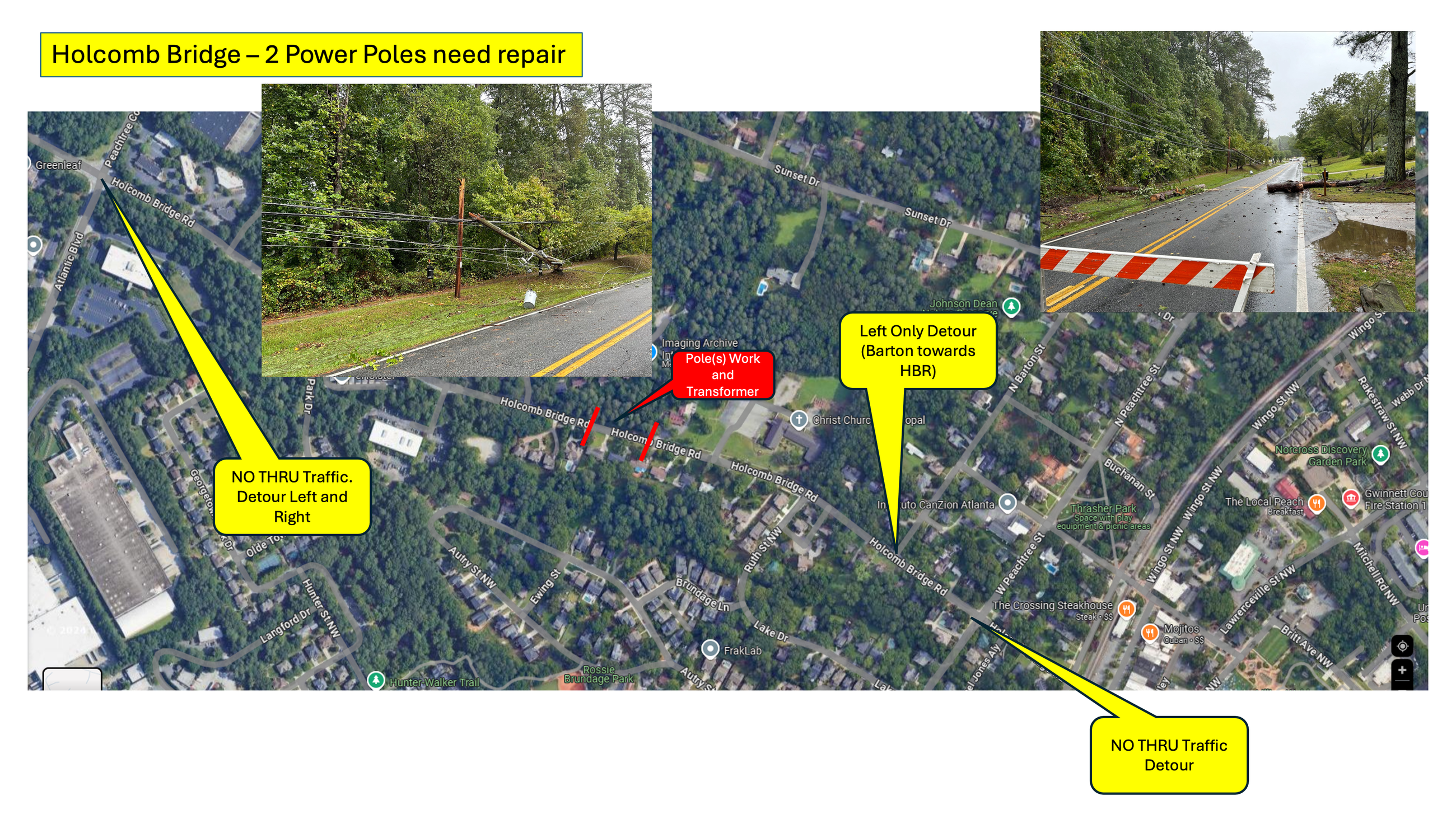 Holcomb Bridge Road Downed Power Lines Map